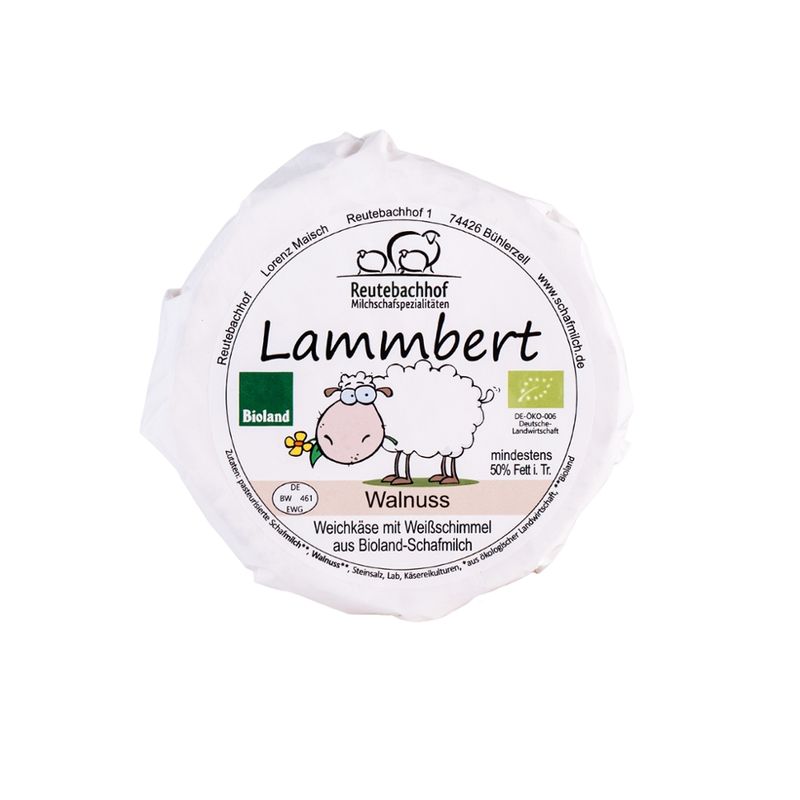 Reutebachhof Bio-Schafmilch-Weichkäse mit Walnuss, Lammbert - Produktbild