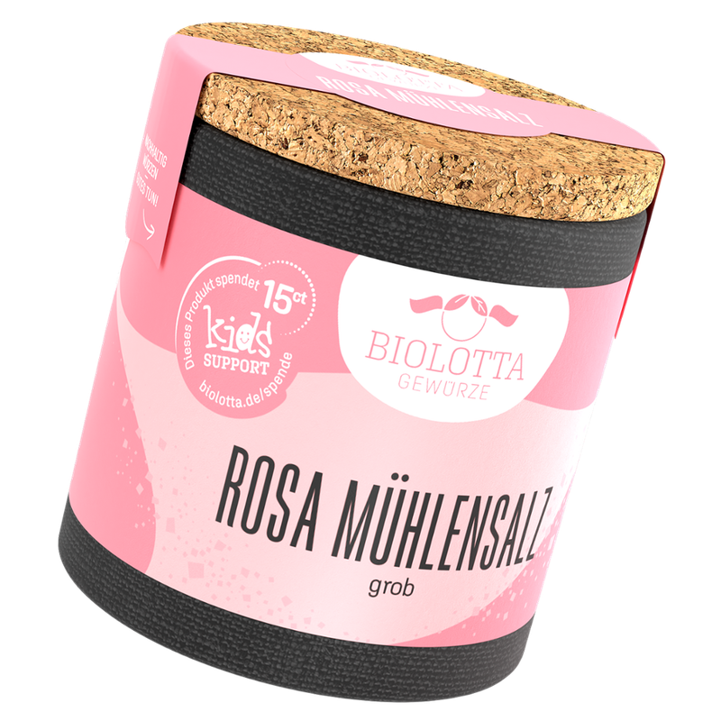 Biolotta Biolotta Korkdose Rosa Salz Steinsalz aus Pakistan, grob - Produktbild