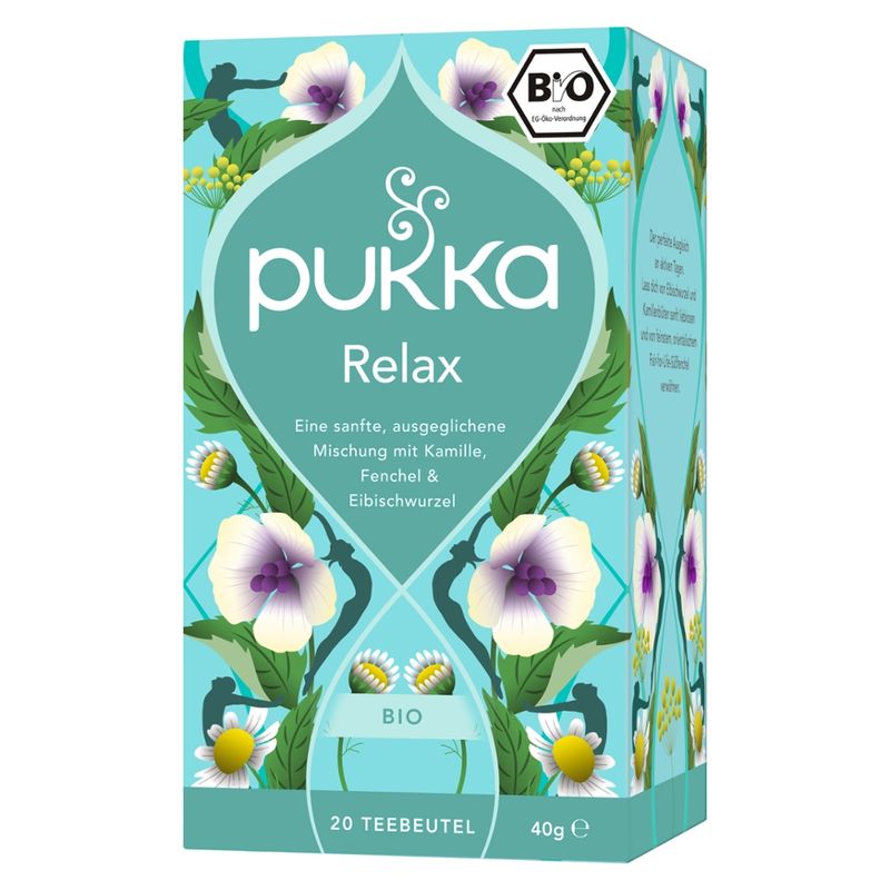 Pukka Pukka Bio-Kräutertee Relax, mit Kamille, Fenchel und Eibischwurzel,20 Teebeutel - Produktbild