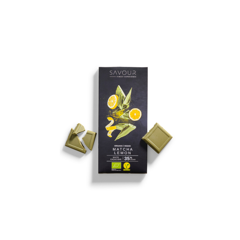 SAVOUR Weiße Kakaotafel mit Matcha & Zitrone - Produktbild