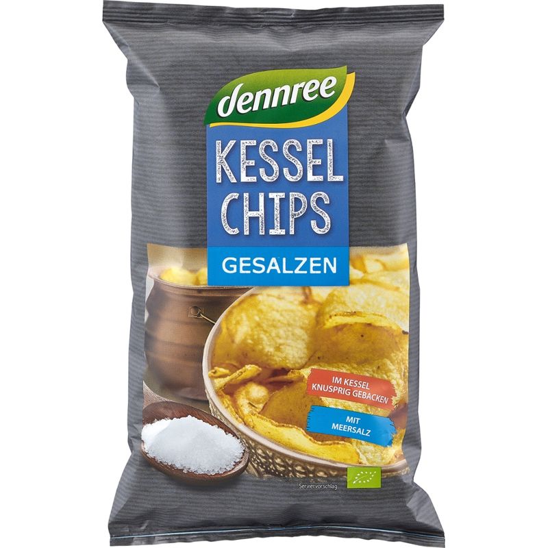 dennree Kesselchips gesalzen, mit Meersalz - Produktbild
