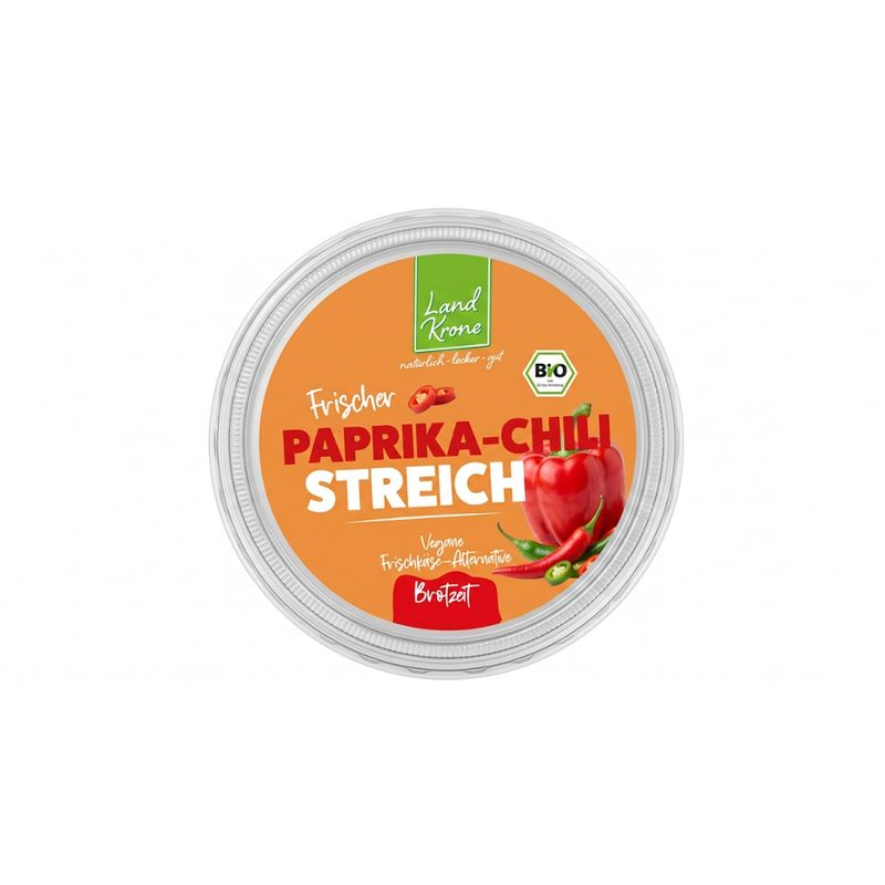 Landkrone Bio Frischer Paprika Chili Streich - Vegane Frischkäse-Alternative - Produktbild