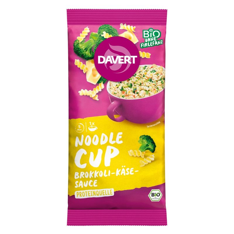 Davert Noodle-Cup Brokkoli-Käse-Sauce 64g - Produktbild