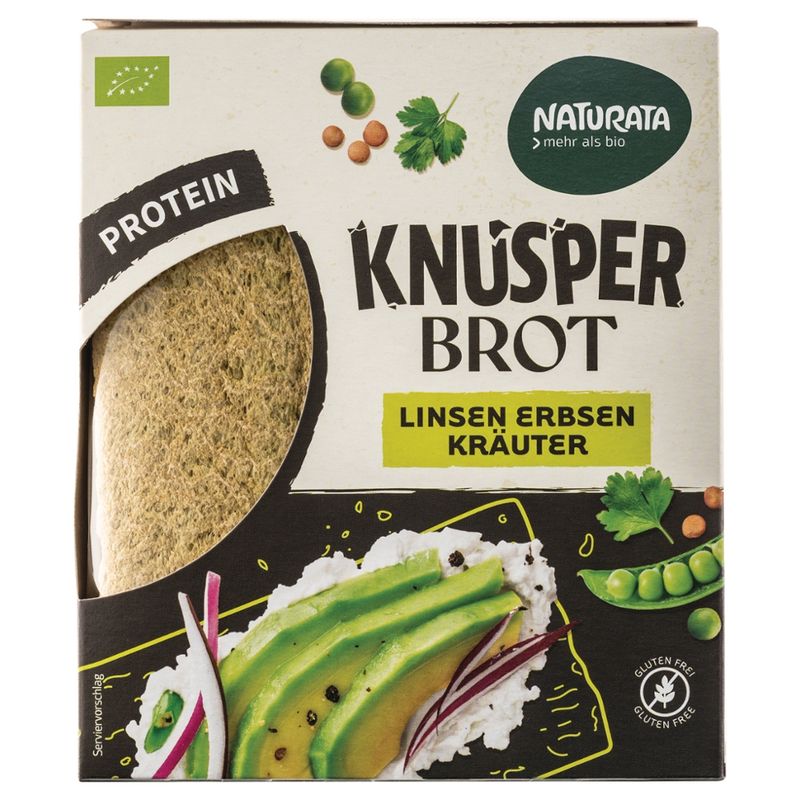 NATURATA Knusperbrot Linsen Erbsen mit Kräutern, kbA - Produktbild