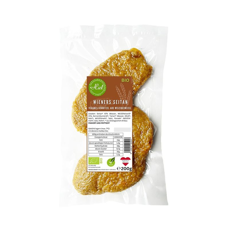 Hiel - Vegetarische Feinkost Wieners Seitan - Veganes Schnitzel aus Weizeneiweiß - Produktbild