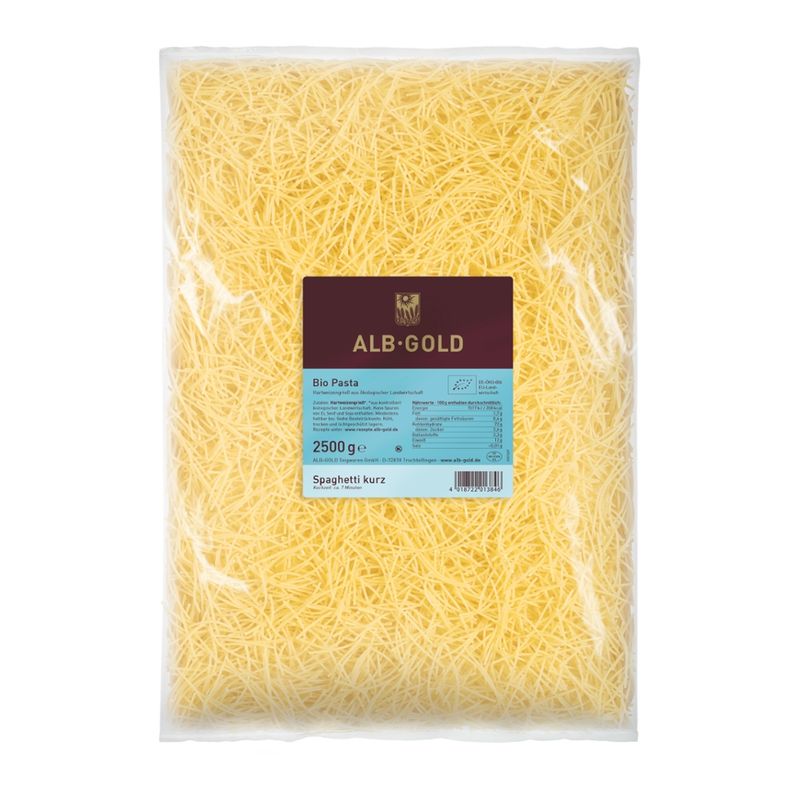 ALB-GOLD AG Bio Hartweizen Spaghetti kurz 4 x 2,5 kg - Produktbild