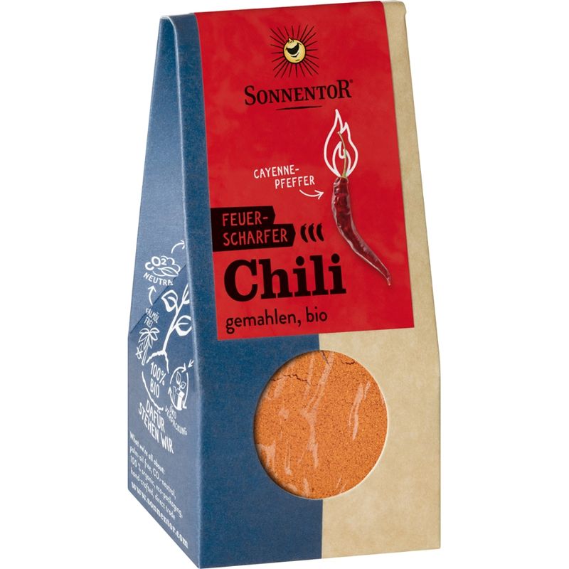 Sonnentor Chili feuerscharf gemahlen (Cayennepfeffer), Packung - Produktbild