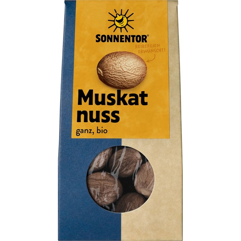 Sonnentor Muskatnuss ganz, Packung - Produktbild