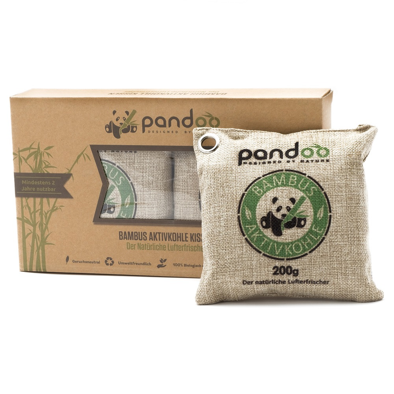 pandoo pandoo Bambus Lufterfrischer reagieren wie ein Schwamm und saugen Luftfeuchtigkeit, unangenehme Gerüche und Schadstoffe aus der Umgebung auf und neutralisieren die Luft - Produktbild