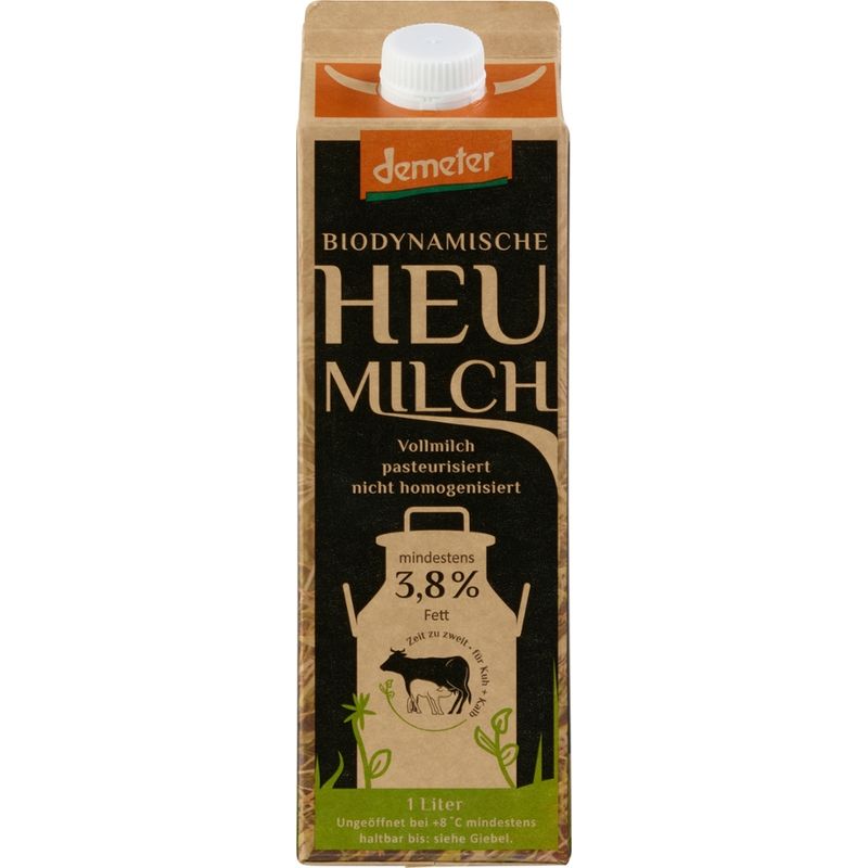 Demeter HeuMilchBauern Demeter Heumilch 3,8% Vollmilch pasteurisiert, nicht homogenisiert - Produktbild