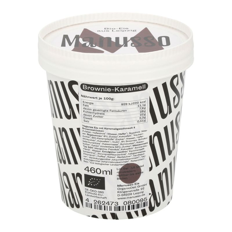 Manusso Manusso Bio-Eis Brownie-Karamell 460 ml - Produktbild