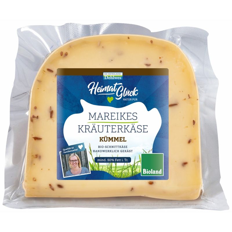 HeimatGlück Mareike's Kümmelkäse, Bio Schnittkäse mind. 50 % Fett i. Tr. - Produktbild