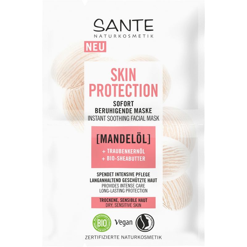 Sante Skin Protection Sofort beruhigende Maske mit Ceramiden, Traubenkernöl & Bio-Shea - Produktbild