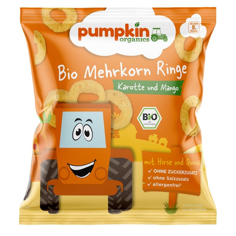 Pumpkin Organics Pumpkin Organics: Bio Mehrkorn Ringe aus Karotte und Mango - Produktbild