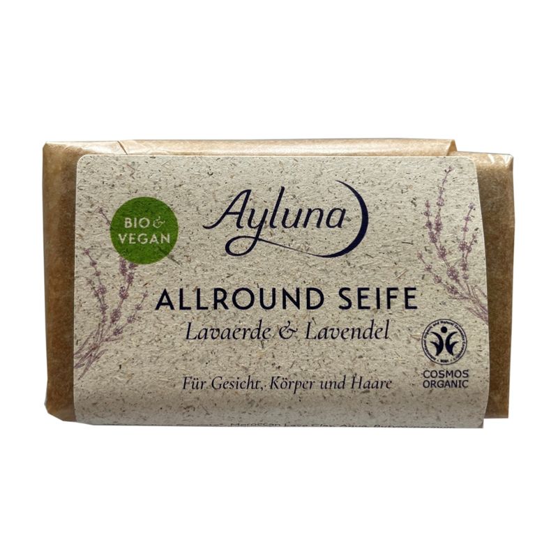 Ayluna Allround Seife Lavaerde & Lavendel für Gesicht, Körper und Haare - Produktbild