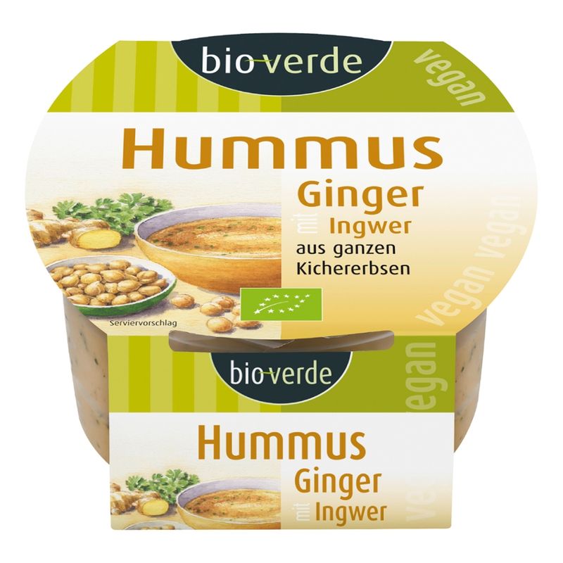 bio-verde Hummus Ginger mit Ingwer und Koriander, vegan 150 g - Produktbild