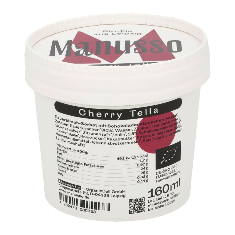 Manusso Manusso Bio-Eis Cherry Tella 160 ml - Produktbild