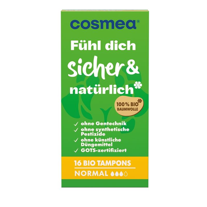 COSMEA®  cosmea® Bio Tampons, VEGAN, Normal, 16 Stück - Produktbild