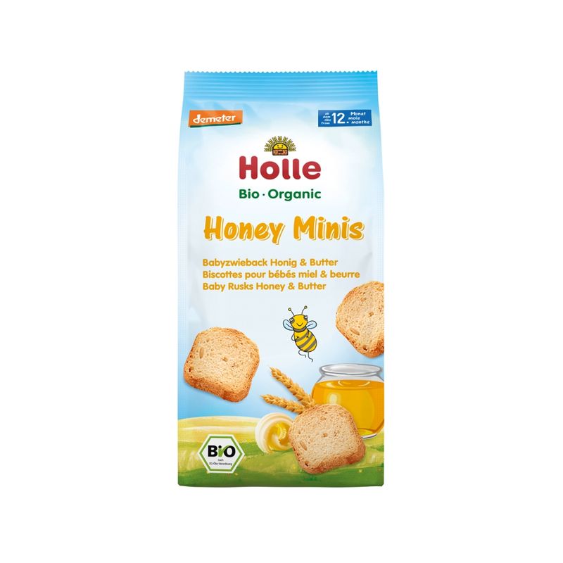 Holle  Bio-Honey Minis Babyzwieback Honig & Butter - Produktbild