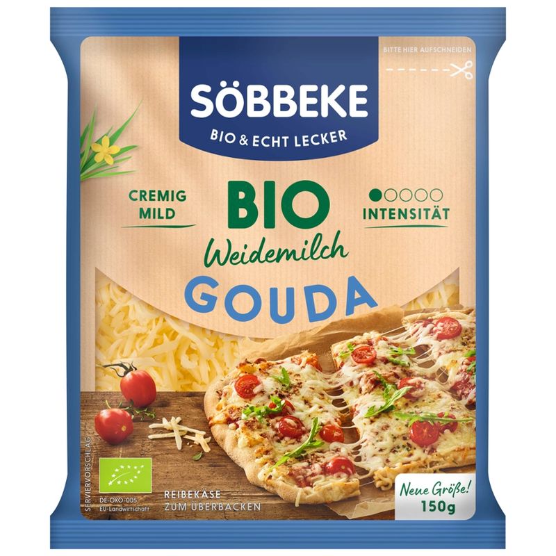 Söbbeke Bio Weidemilch Reibekäse Gouda - Produktbild