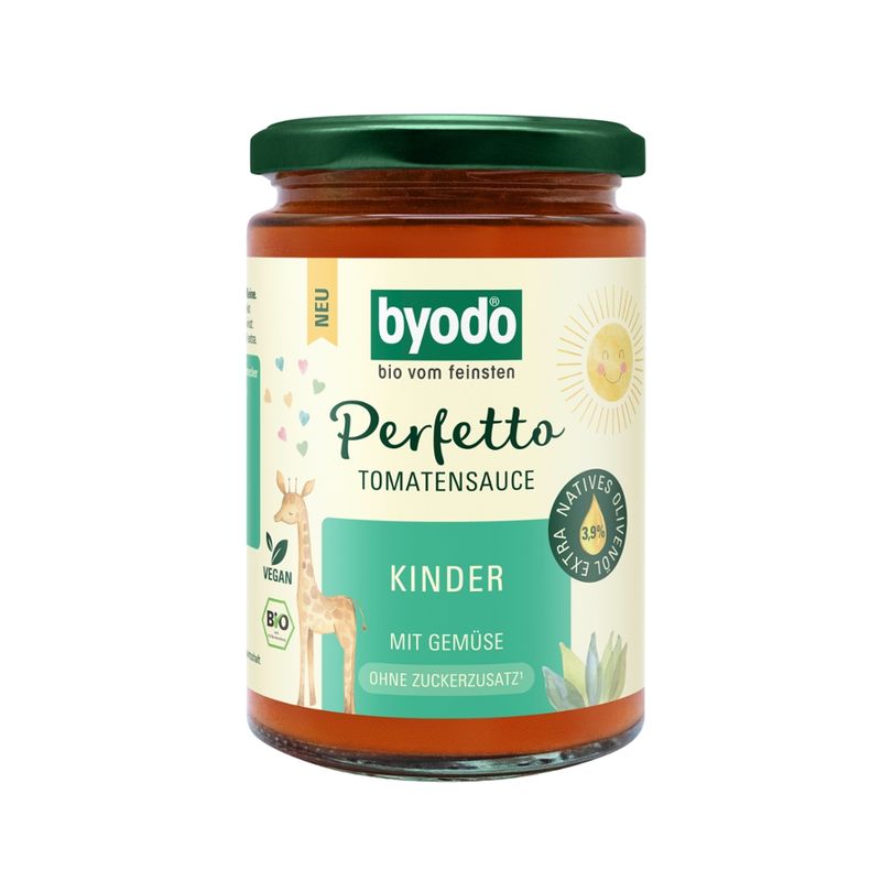 Byodo Byodo Perfetto Tomato sauce children, with extra virgin olive oil, 340 ml - Produktbild