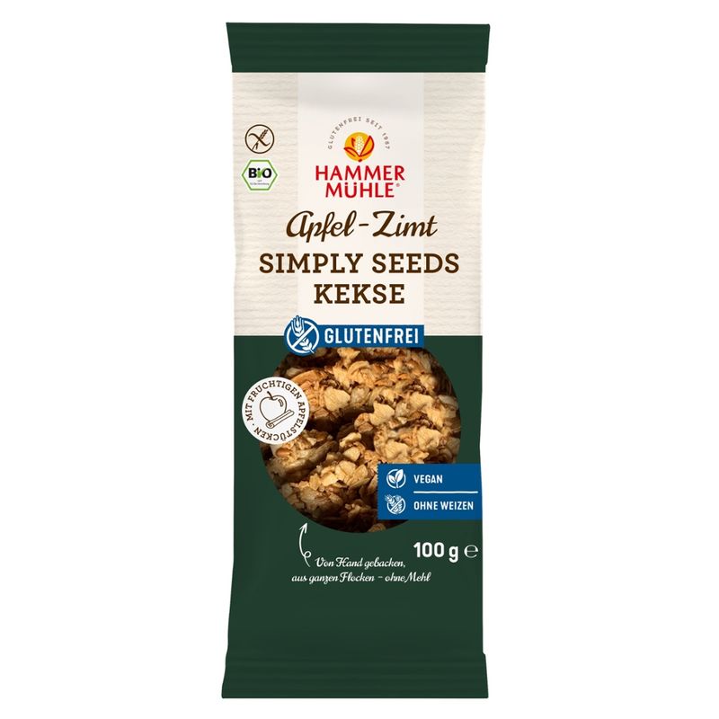 Hammermühle Bio Simply Seeds Kekse Apfel-Zimt gf - Produktbild