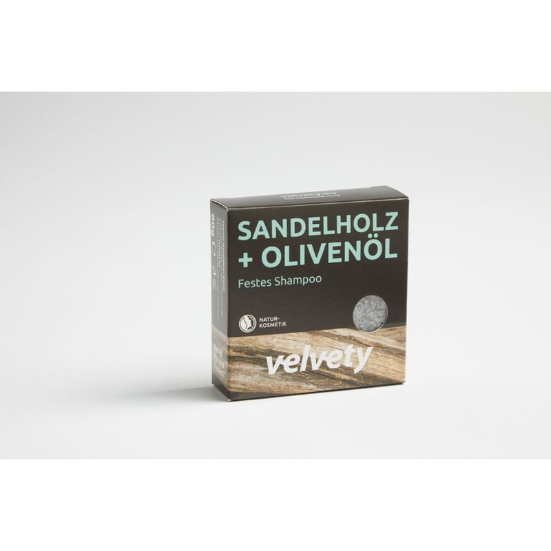 Velvety Velvety Festes Shampoo Sandelholz + Olivenöl 60g - Produktbild