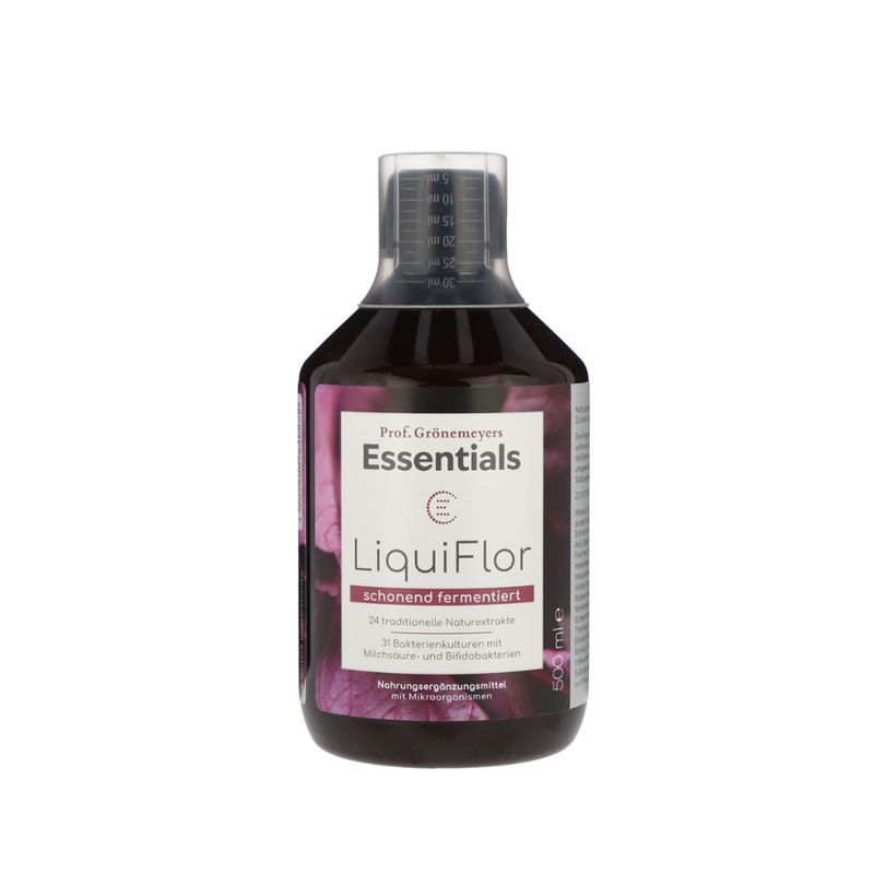 Prof. Grönemeyers Essentials LiquiFlor - schonend fermentiert mit 24 traditionellen Naturextrakten und 31 Bakterienkulturen - Produktbild