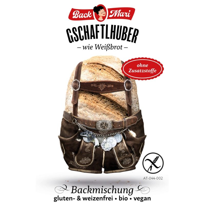 Backmari GSCHAFTLHUBER - wie Weißbrot. Glutenfreie, weizenfreie Bio-Backmischung ohne Zusatzstoffe - Produktbild