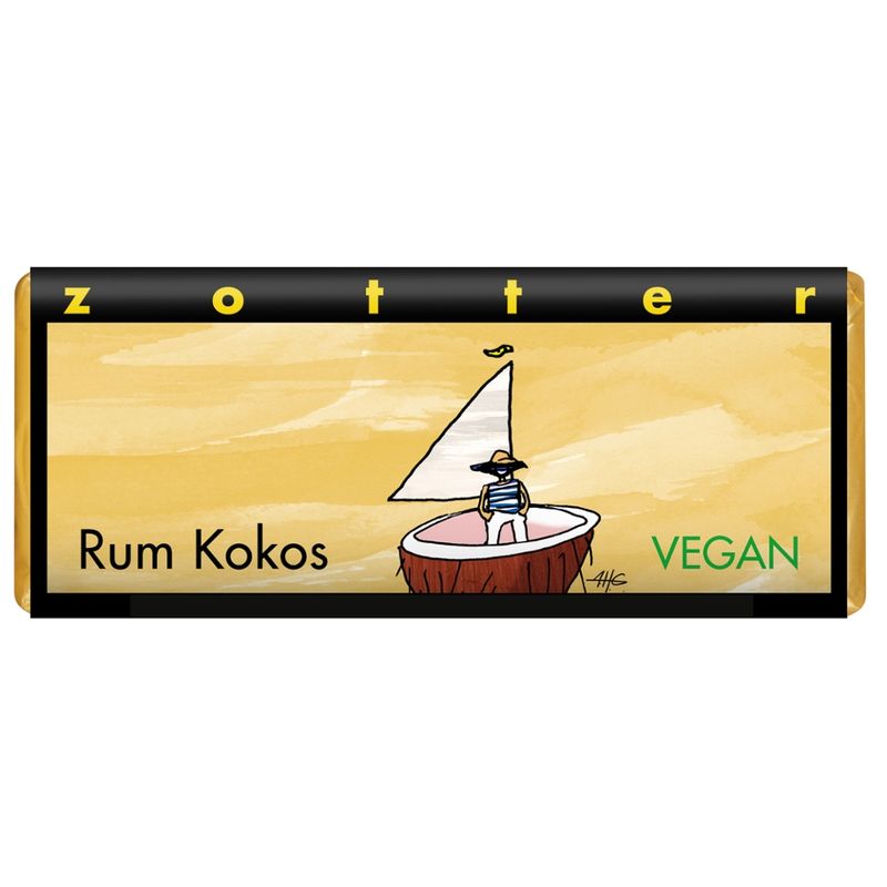 Zotter Schokolade Rum Kokos VEGAN - Produktbild