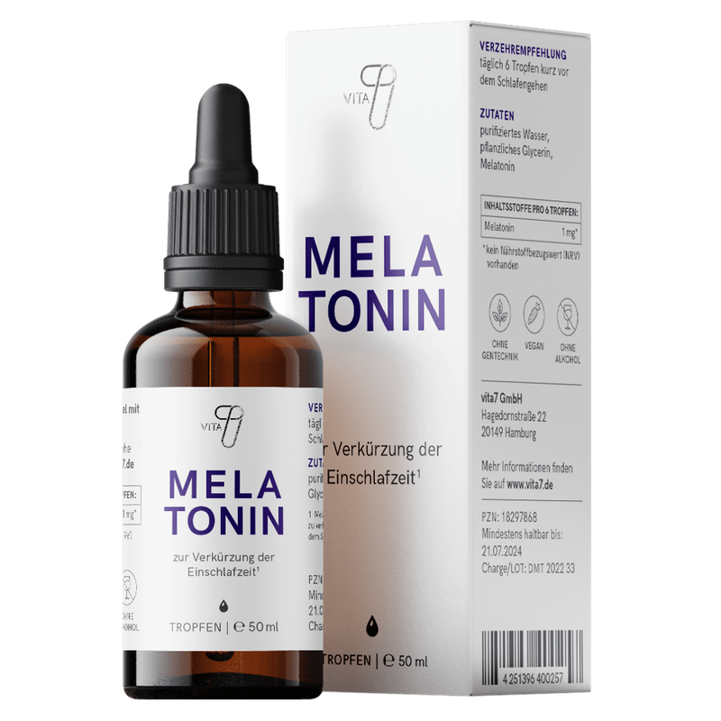 vita7 Melatonin Tropfen, 50 ml, ohne Alkohol - Produktbild