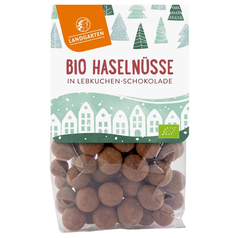 Landgarten Bio Haselnüsse in Lebkuchen-Schokolade 150g - Produktbild