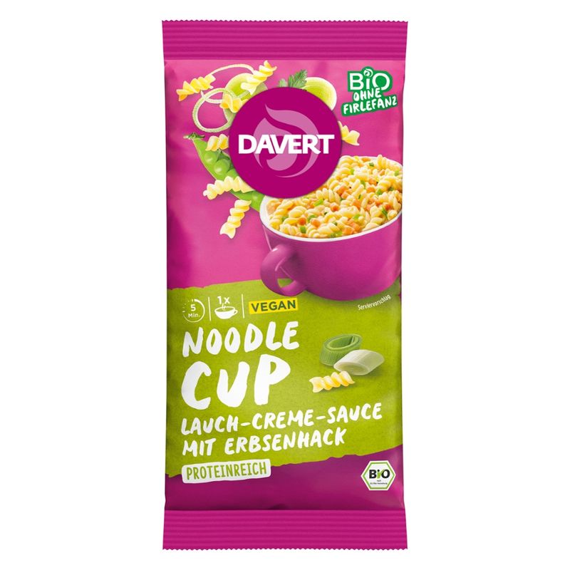 Davert Noodle-Cup Lauch-Creme-Sauce 58g - Produktbild