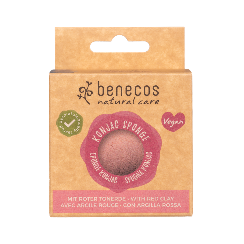 benecos benecos Natural Konjac Sponge red clay - Produktbild