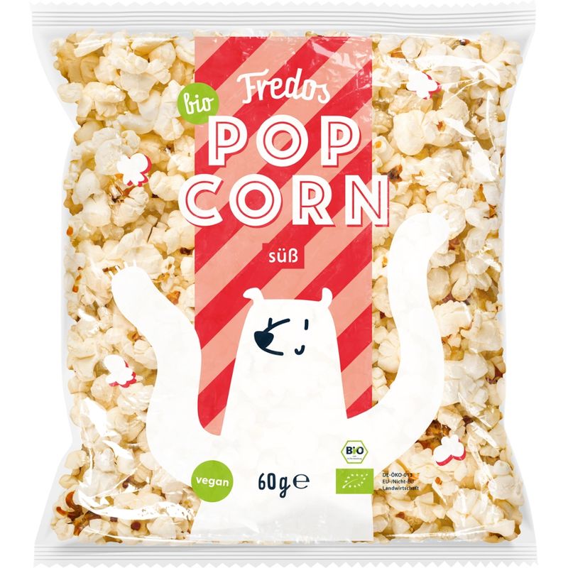 Fredos SO Popcorn süß, 60 g, Fredos, bio - Produktbild
