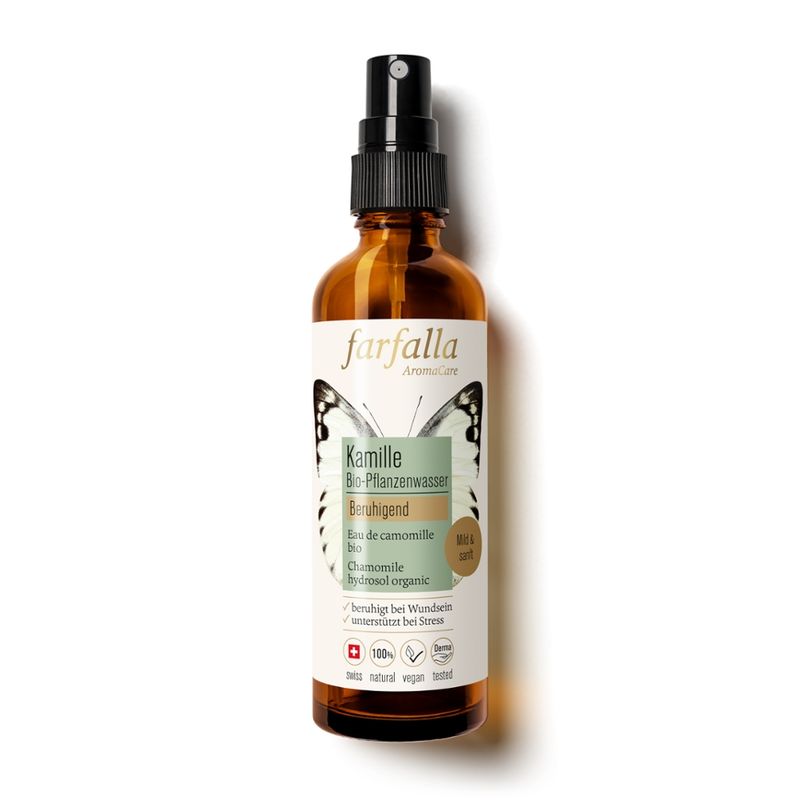 farfalla Kamille, Bio-Pflanzenwasser, 75ml, beruhigend - Produktbild
