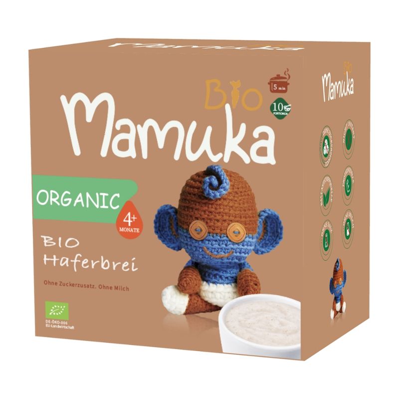 Bio Mamuka Bio-Haferbrei für Babys ab 4 Monaten, 200 g - Produktbild