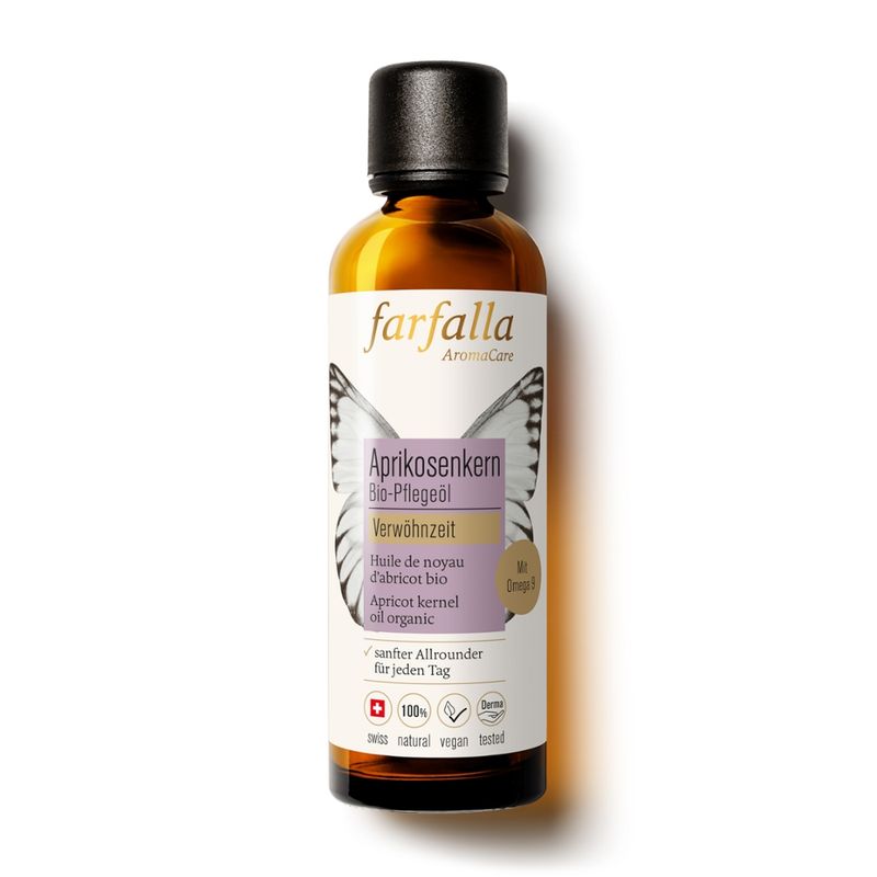 farfalla Aprikosenkern, Bio-Pflegeöl, 75ml, Verwöhnzeit - Produktbild