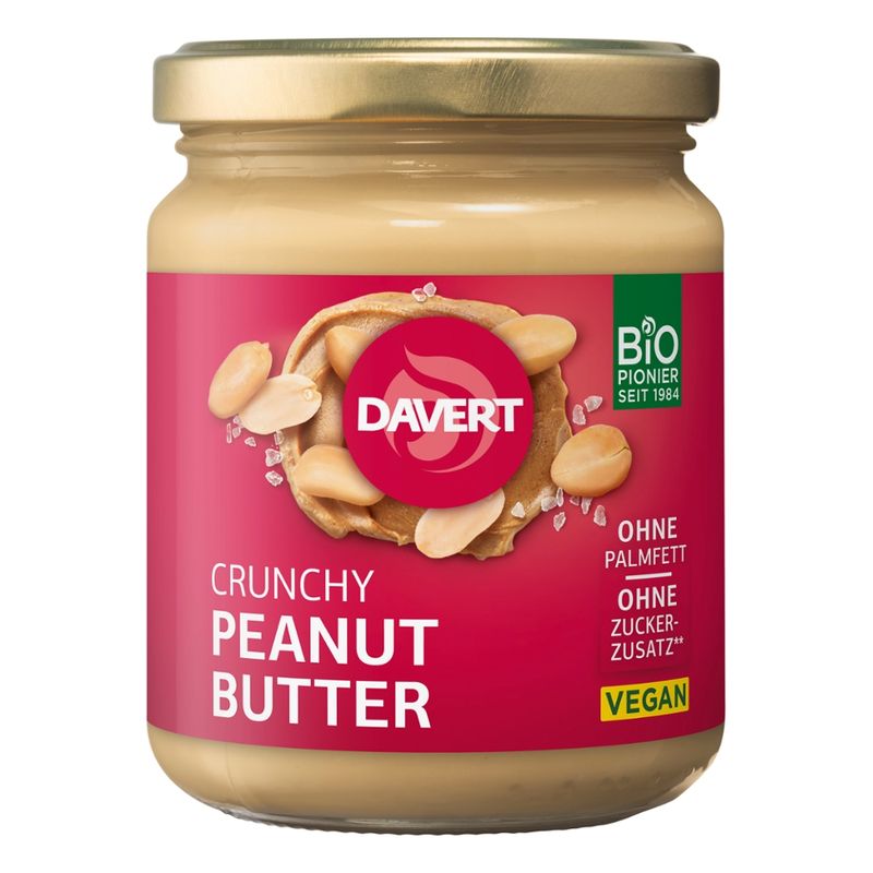 Davert Crunchy Peanut Butter 5x250g - Produktbild