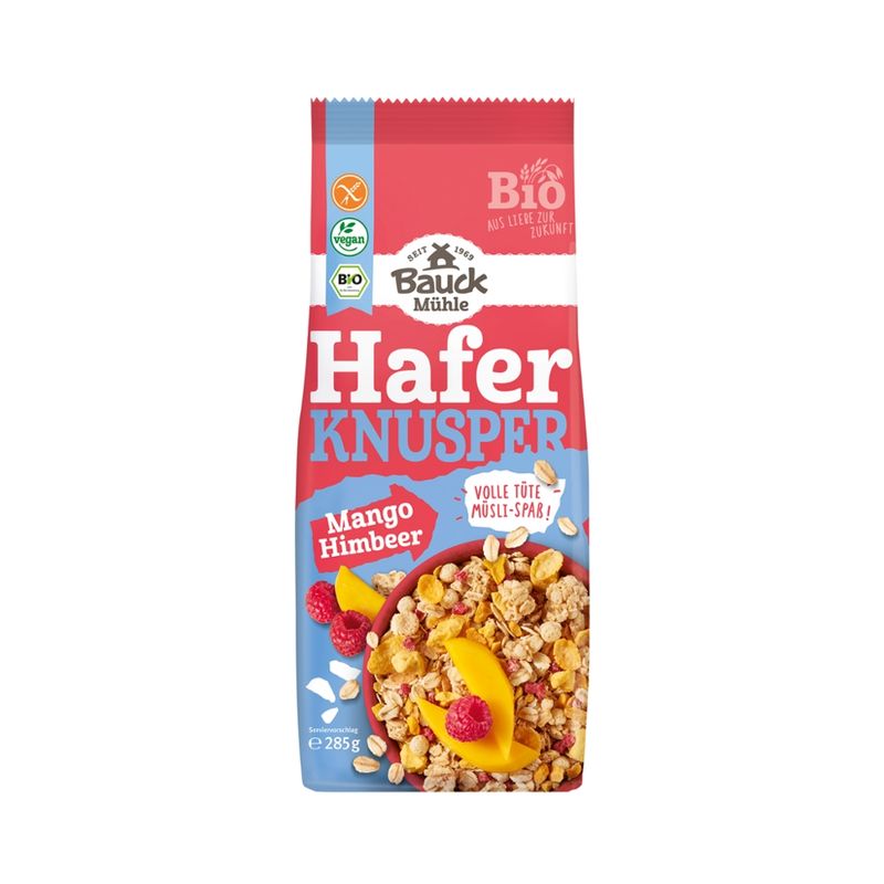Bauck Mühle Hafer Knusper Müsli Mango Himbeere Bio gf - Produktbild