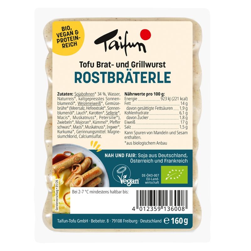 Taifun Tofu Brat- und Grillwurst Rostbräterle - Produktbild