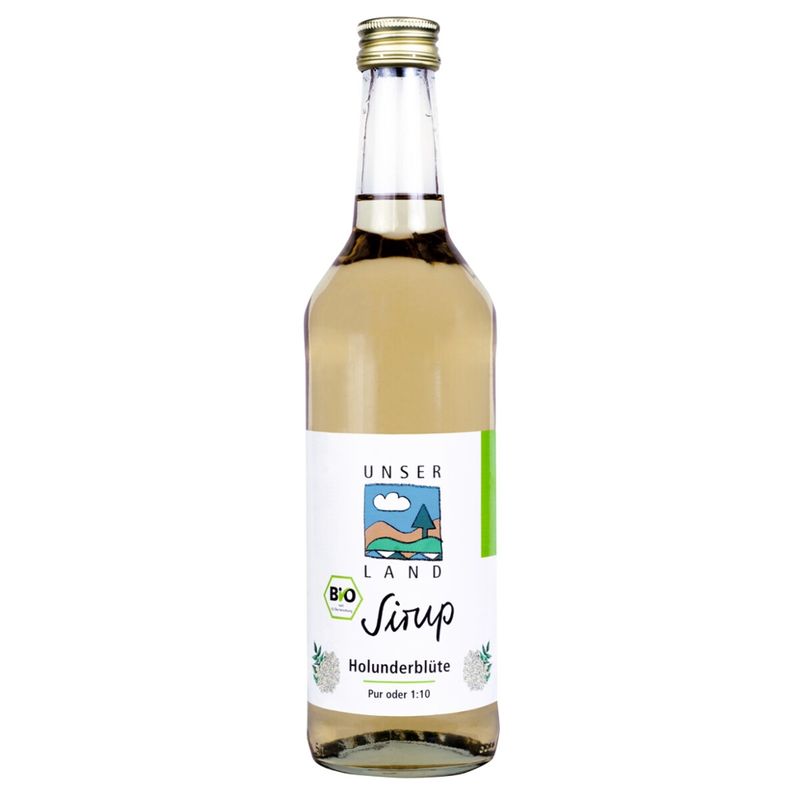 UNSER LAND UNSER LAND Bio Holunderblüten-Sirup, 500ml Flasche - Produktbild