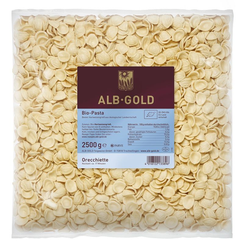 ALB-GOLD AG Bio Pasta Orecchiette 4 x 2,5 kg - Produktbild