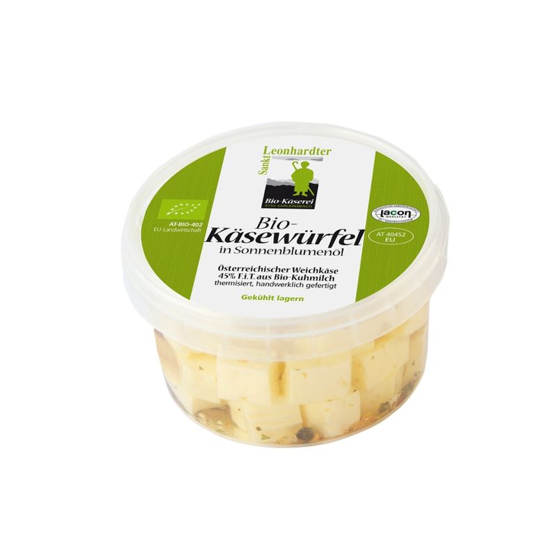 Biokäserei St. Leonhard St. Leonhardter Käsewürfel in Sonnenblumenöl aus Weichkäse - Produktbild