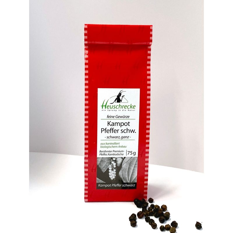 Heuschrecke Kampotpfeffer, schwarz, ganz kbA - Produktbild