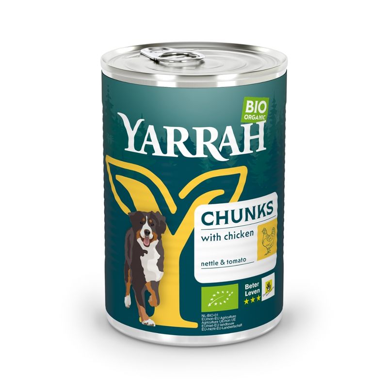 Yarrah Organic Petfood Yarrah Bio Hund Dose Bröckchen getreidefrei Huhn - Produktbild
