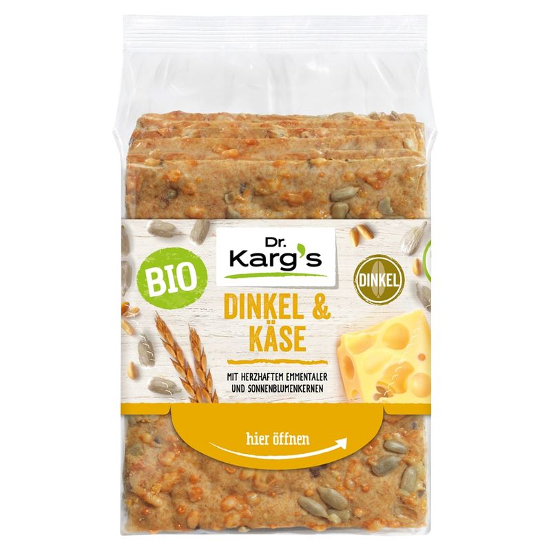 Dr. Karg´s Genuss mit Biss Bio Vollkorn-Knäckebrot Dinkel & Käse - Produktbild