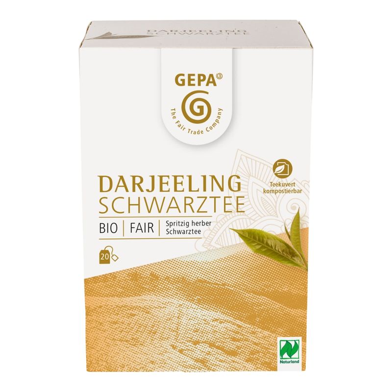 GEPA - The Fair Trade Company Bio Schwarztee Darjeeling Teebeutel - Produktbild