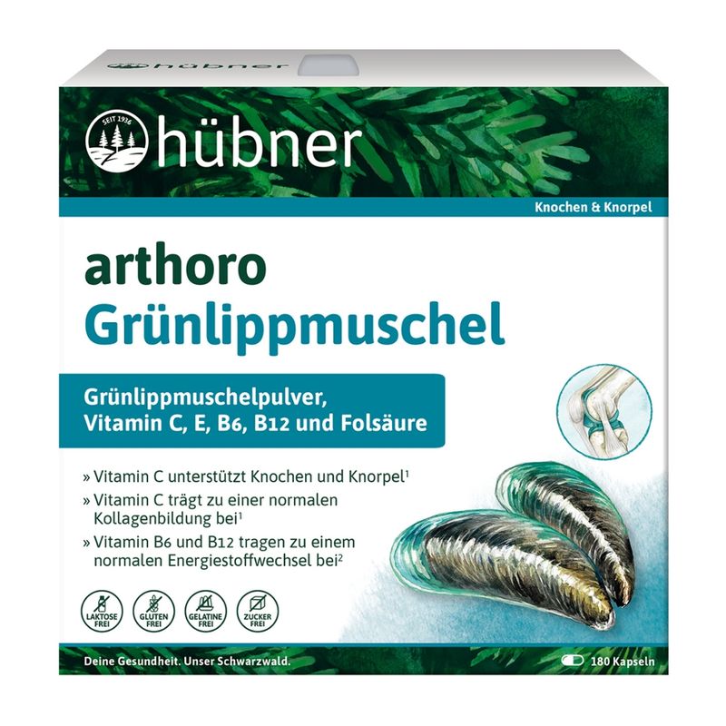 Hübner hübner® arthoro Grünlippmuschel 180 Kps. - Produktbild