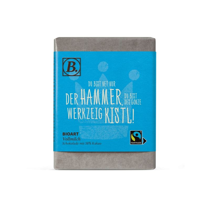 BioArt AG B. Schokolade Du bist net nur der Hammer... 70g bio, FT-Cert. - Produktbild